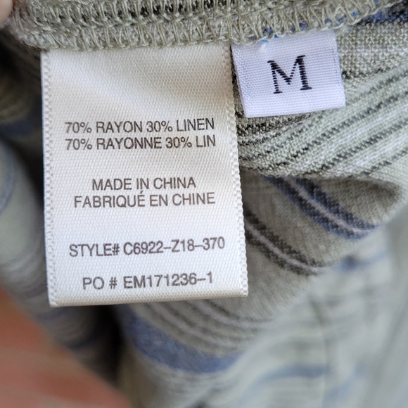 Cloth & Stone Striped Linen Blend Shift Dress Medium - Picture 6 of 8